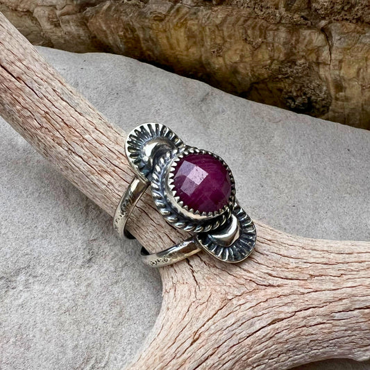 Rose Cut Ruby Ring