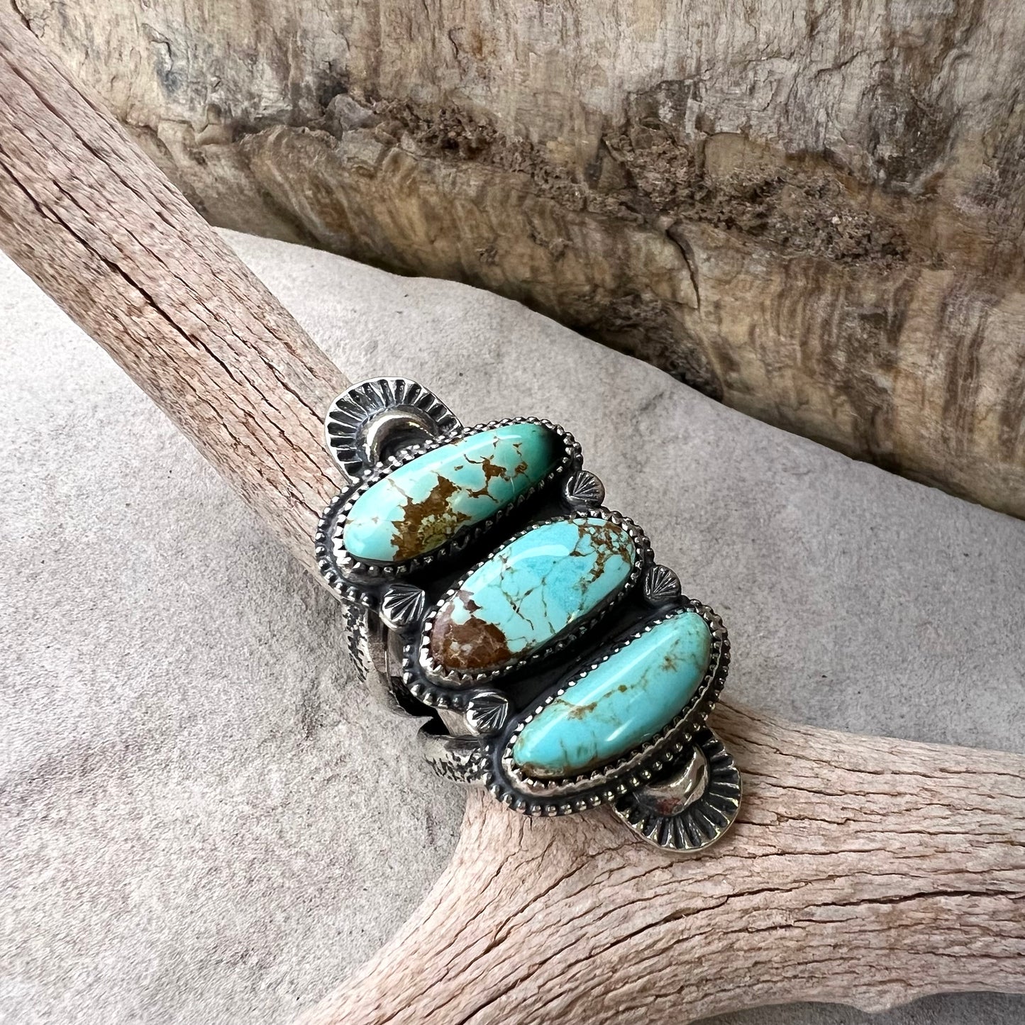 Triple Turquoise Statement Ring