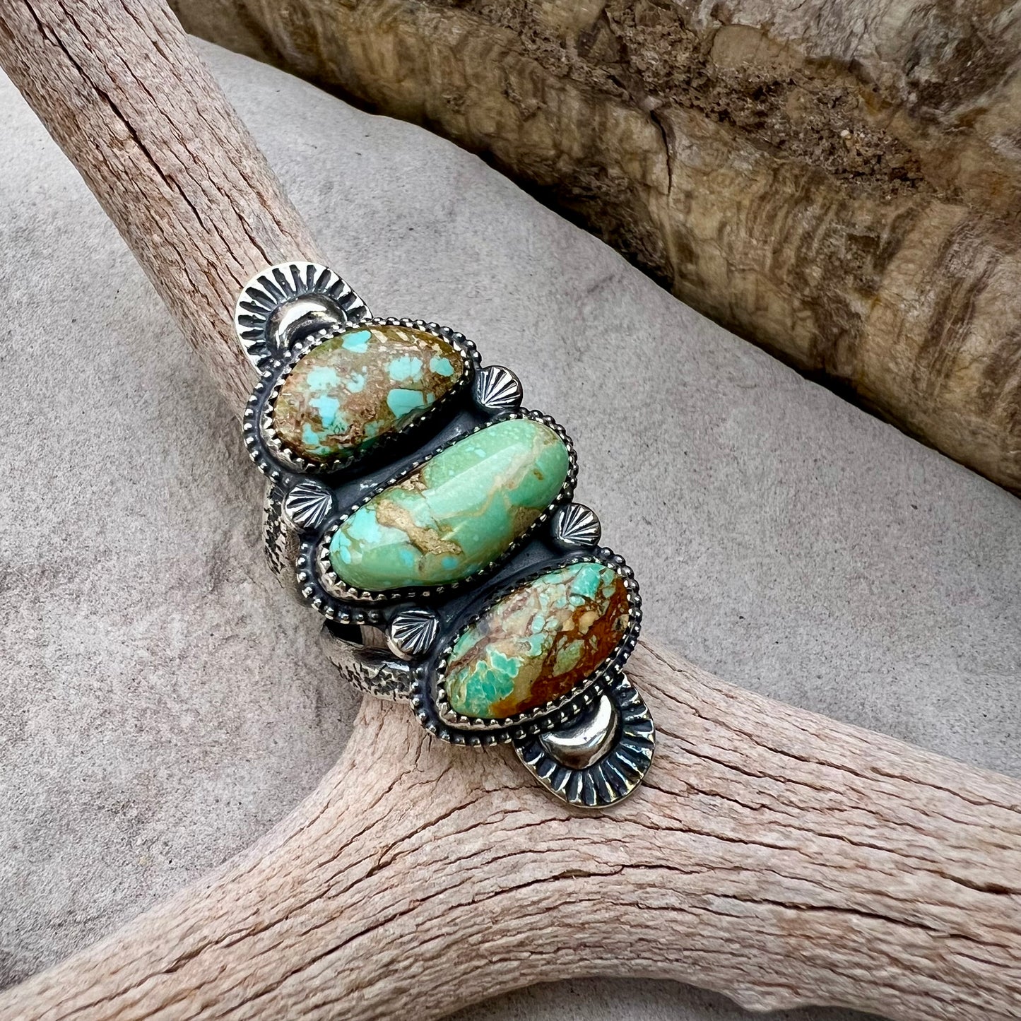 Triple Turquoise Statement Ring