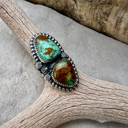 Double Turquoise Statement Ring