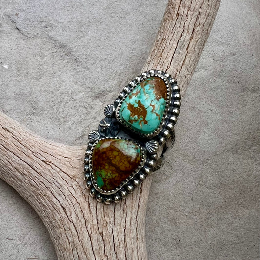 Double Turquoise Statement Ring
