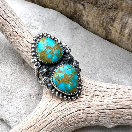 Double Turquoise Statement Ring