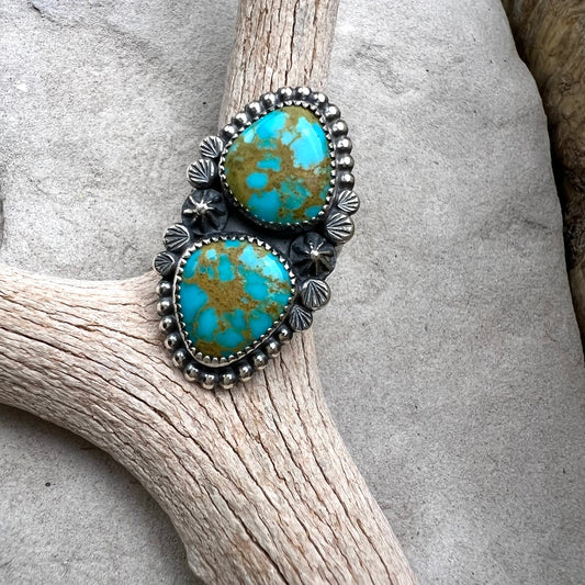 Double Turquoise Statement Ring