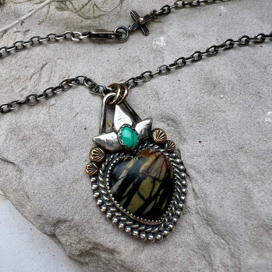 Jasper Heart Necklace