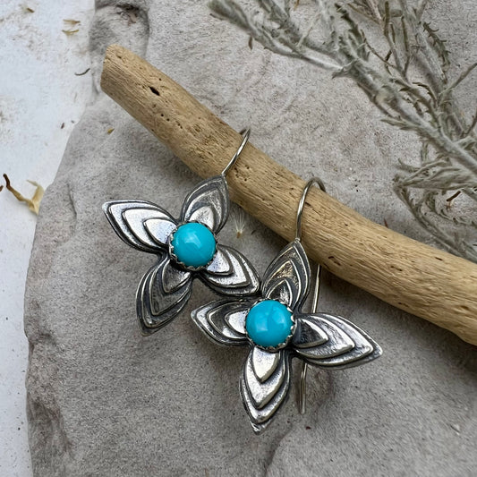 Turquoise Flower Earrings