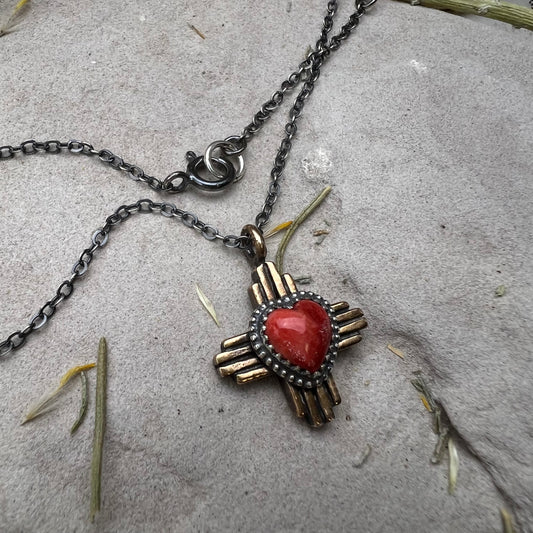 Spiny Oyster Zia Necklace