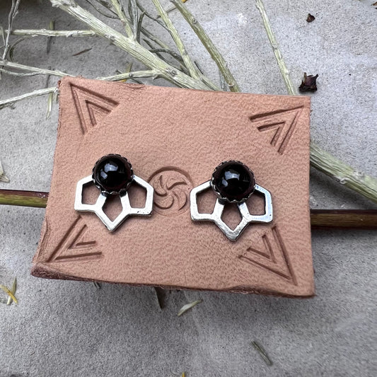 Garnet Tiny Sage Earrings