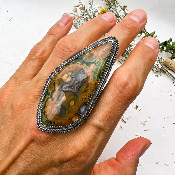 Rainforest Jasper Statement Ring