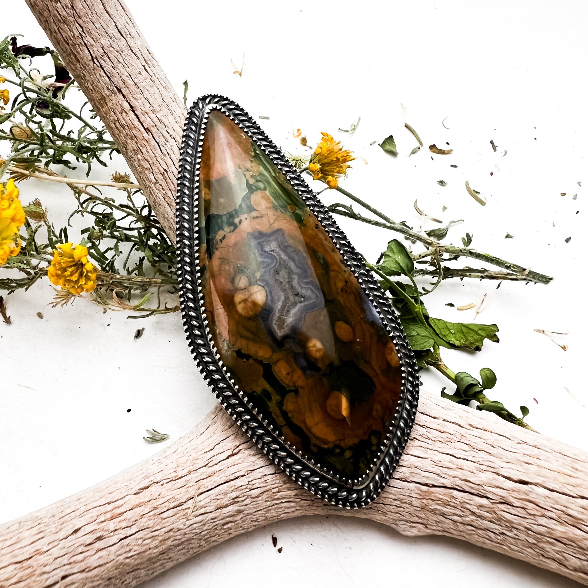 Rainforest Jasper Statement Ring