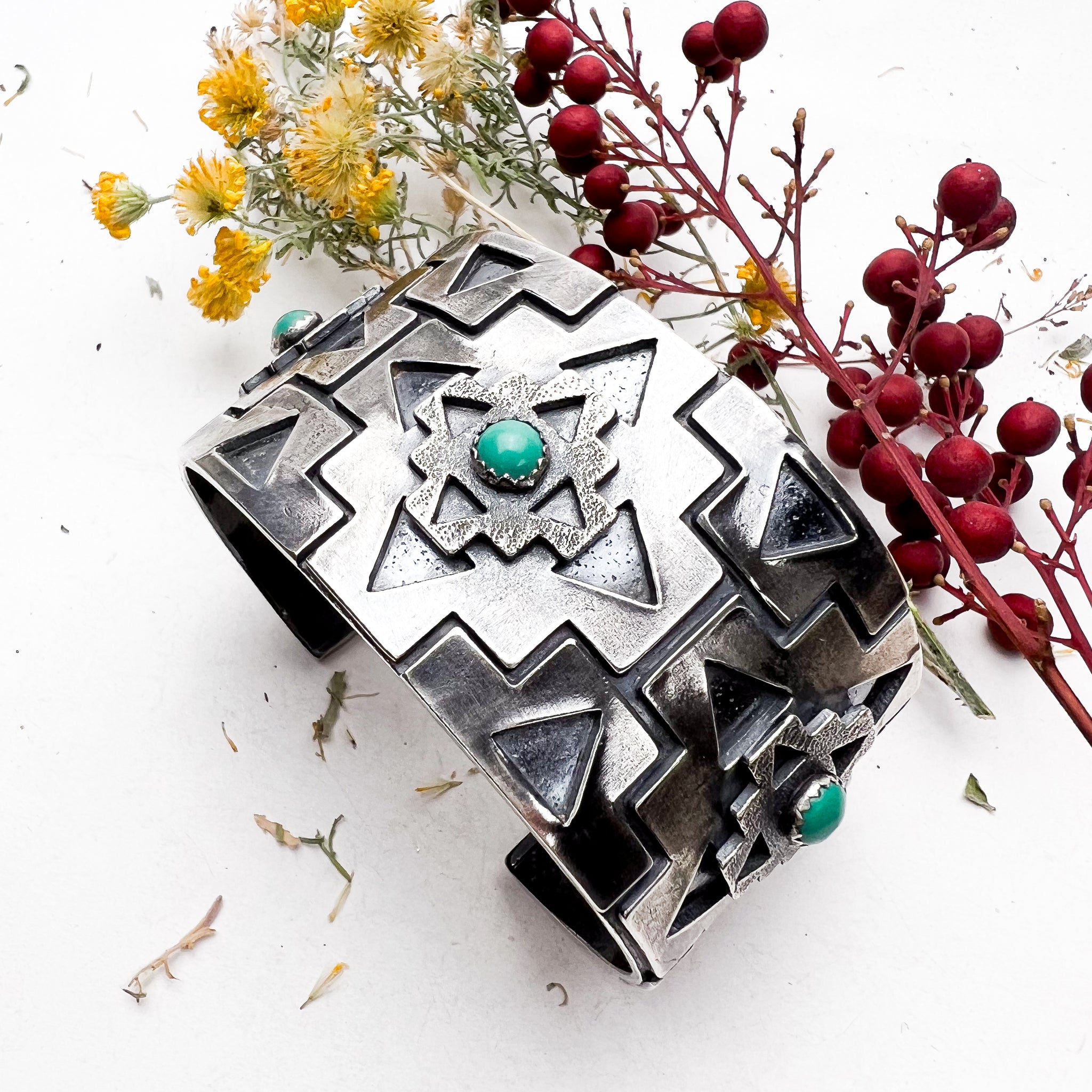 Four Corners Statement Turquoise Cuff