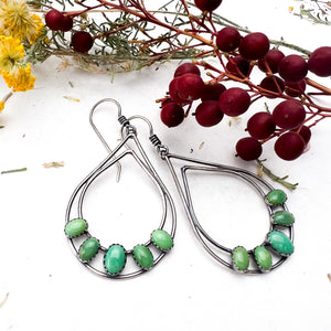 Turquoise Teardrop Hoops