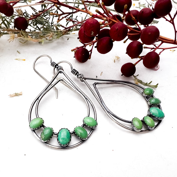 Turquoise Teardrop Hoops