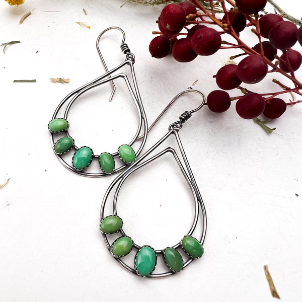 Turquoise Teardrop Hoops