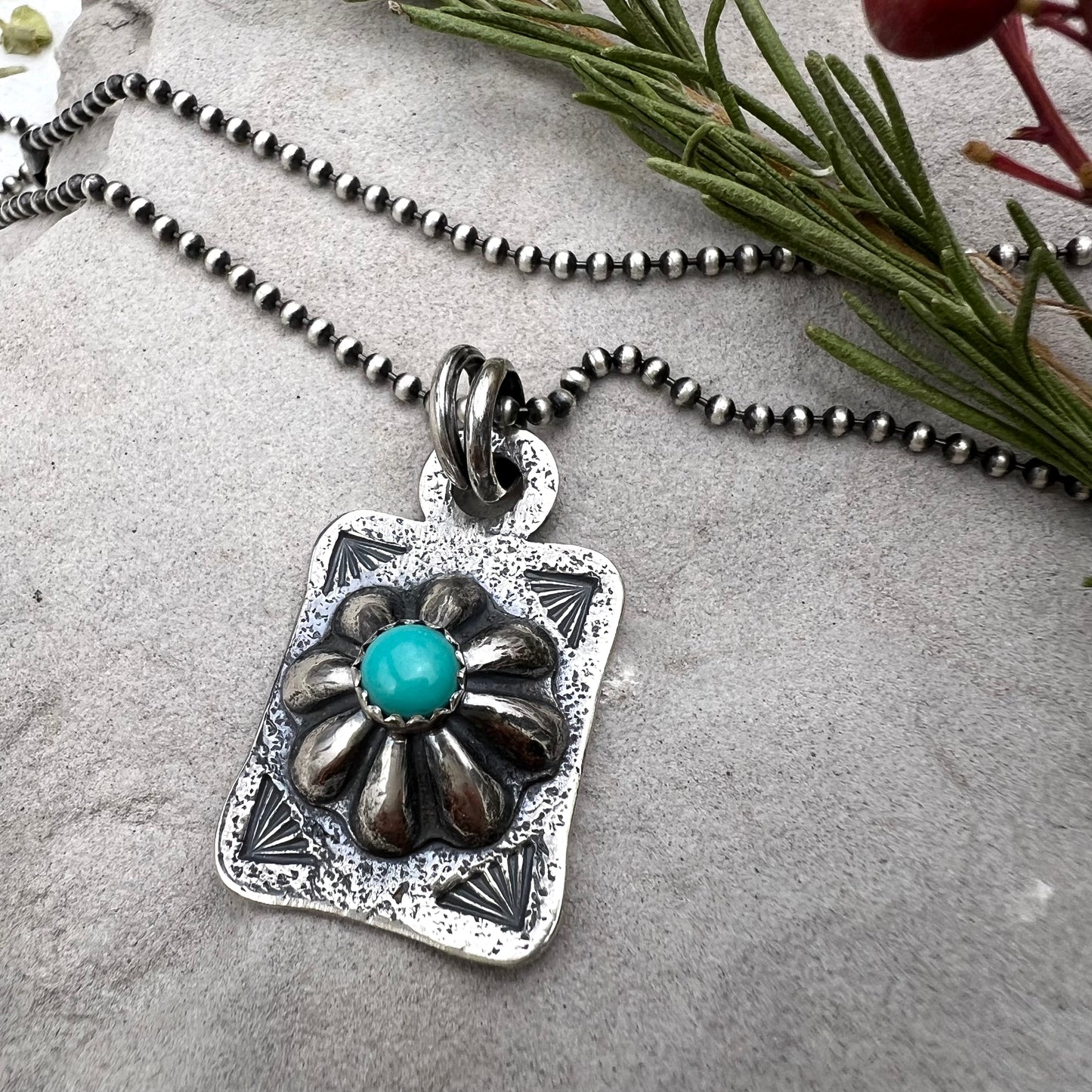 Concho Dog Tag Necklace