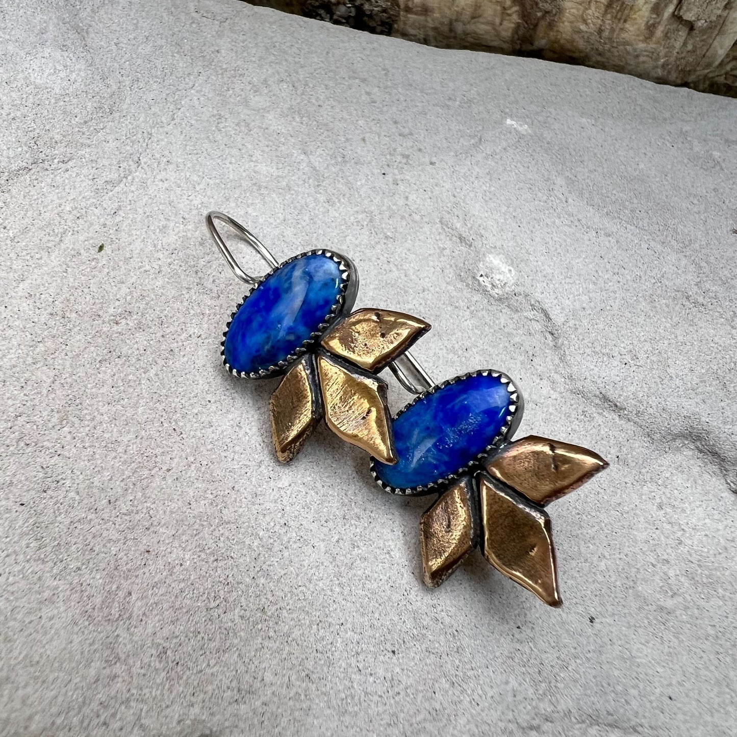 Lapis Agave Earrings - Meltdown Studio Jewelry