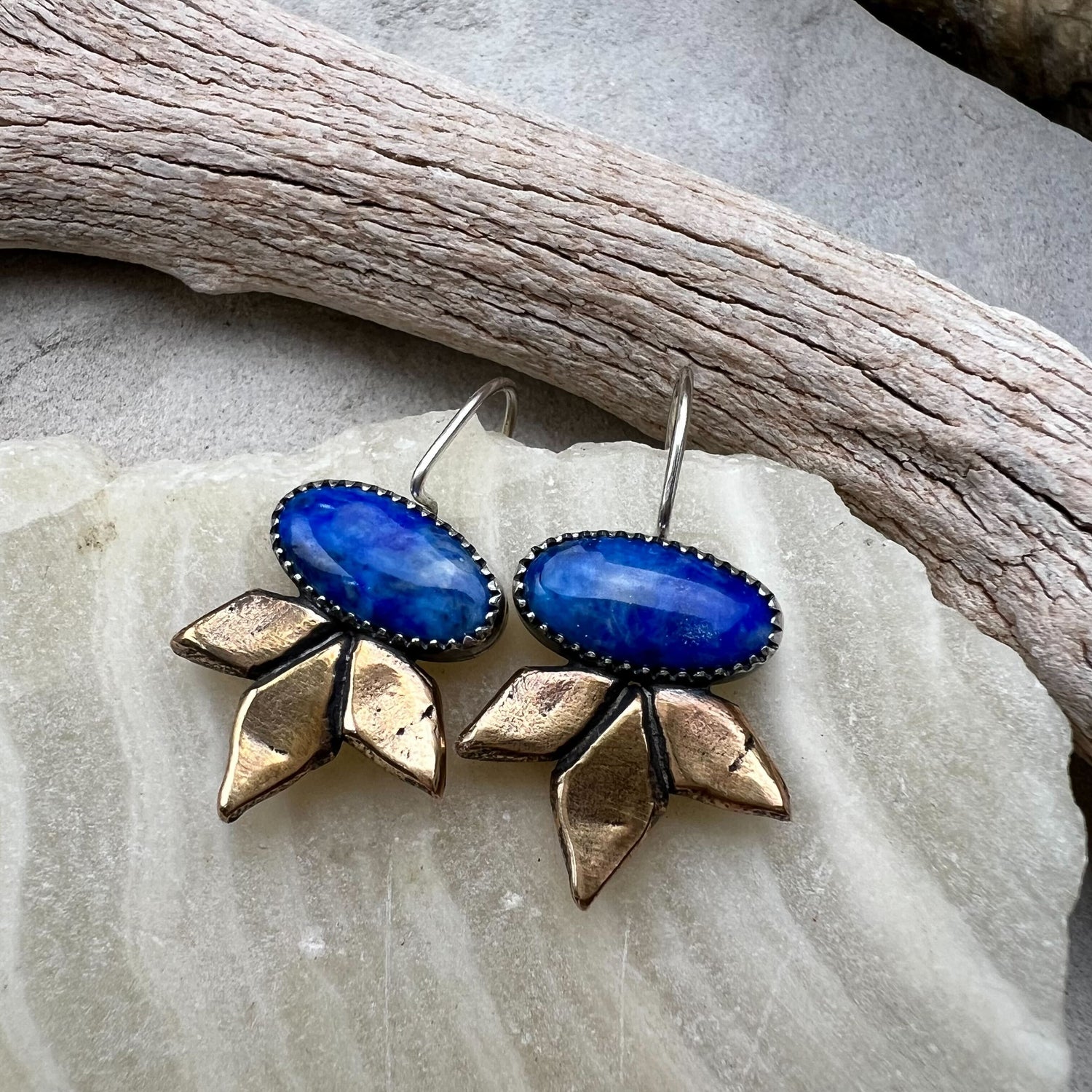 Lapis Agave Earrings - Meltdown Studio Jewelry