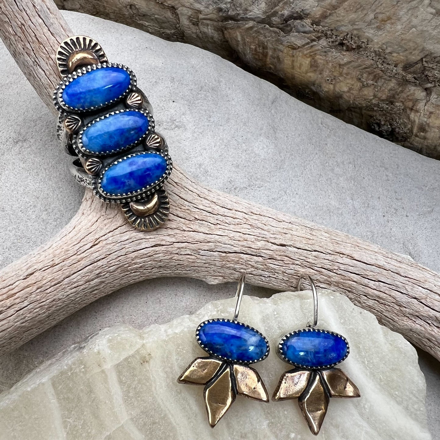 Lapis Agave Earrings - Meltdown Studio Jewelry