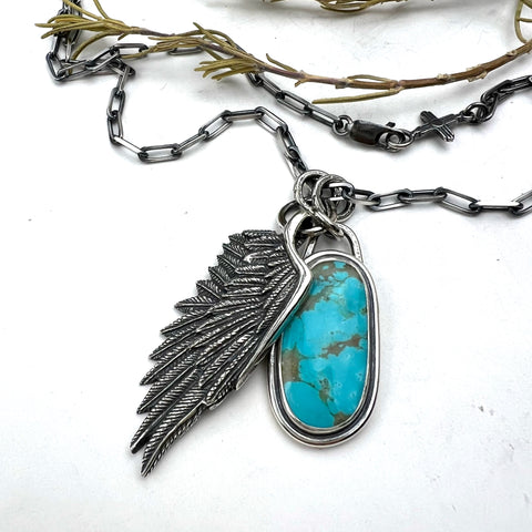 Turquoise Wing Talisman Necklace