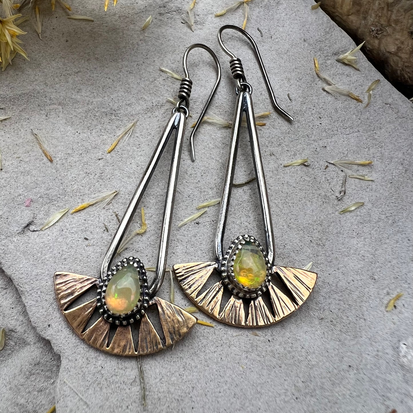 Opal Juniper Hoops