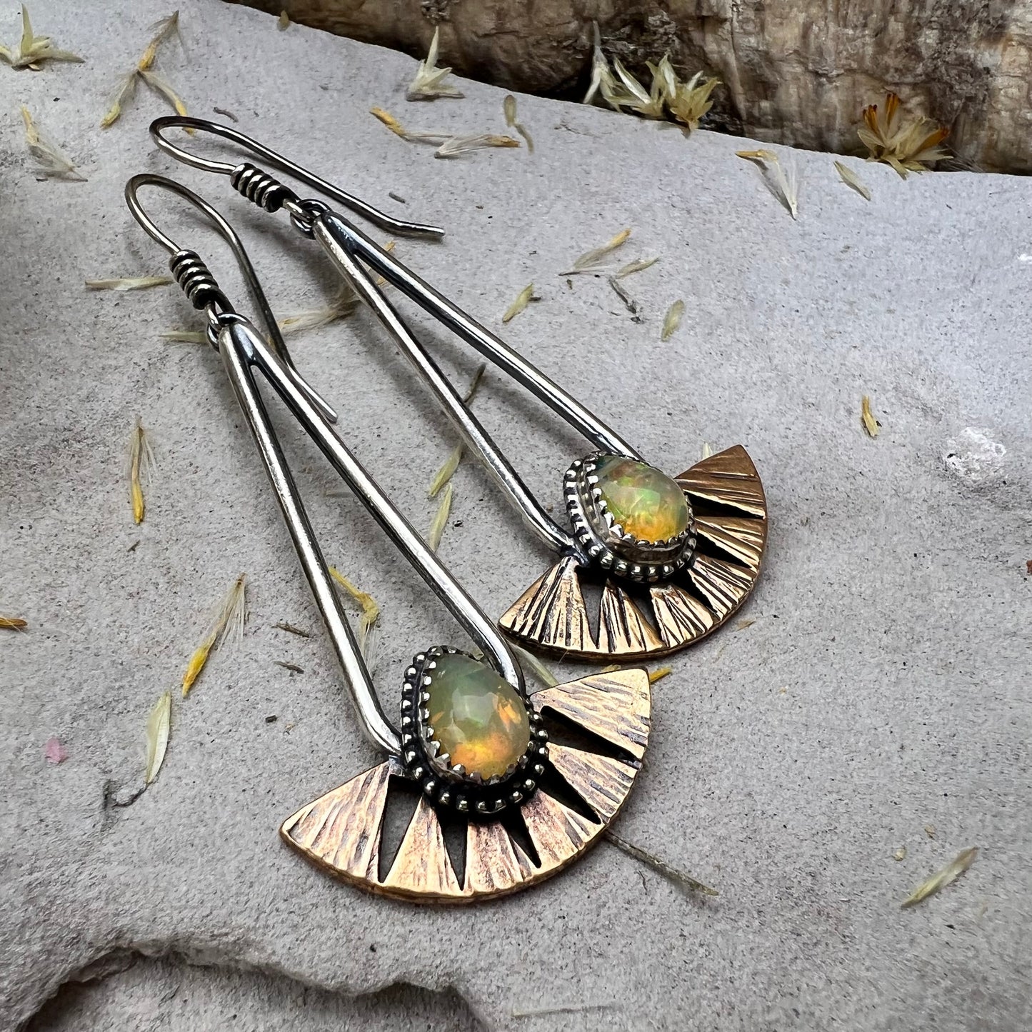Opal Juniper Hoops