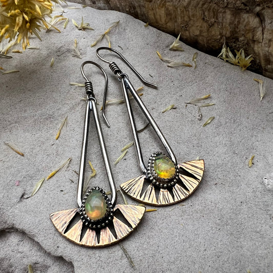 Opal Juniper Hoops