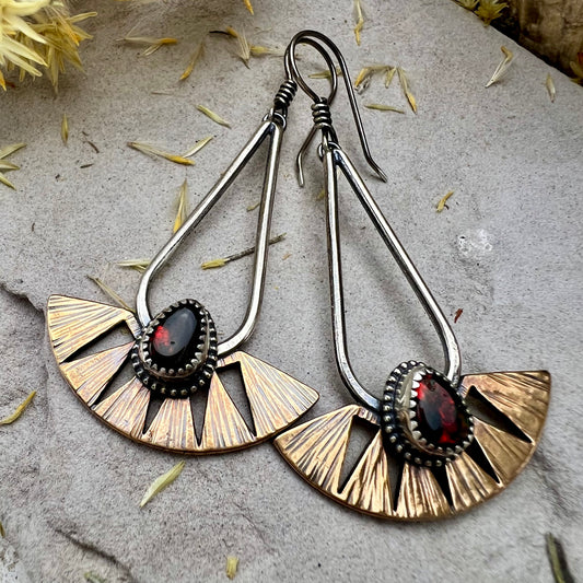 Opal Juniper Hoops