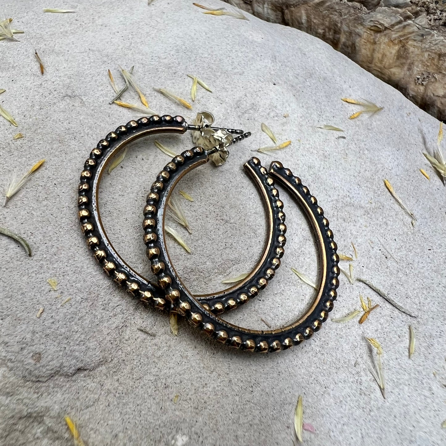 Bronze Bead Hoops