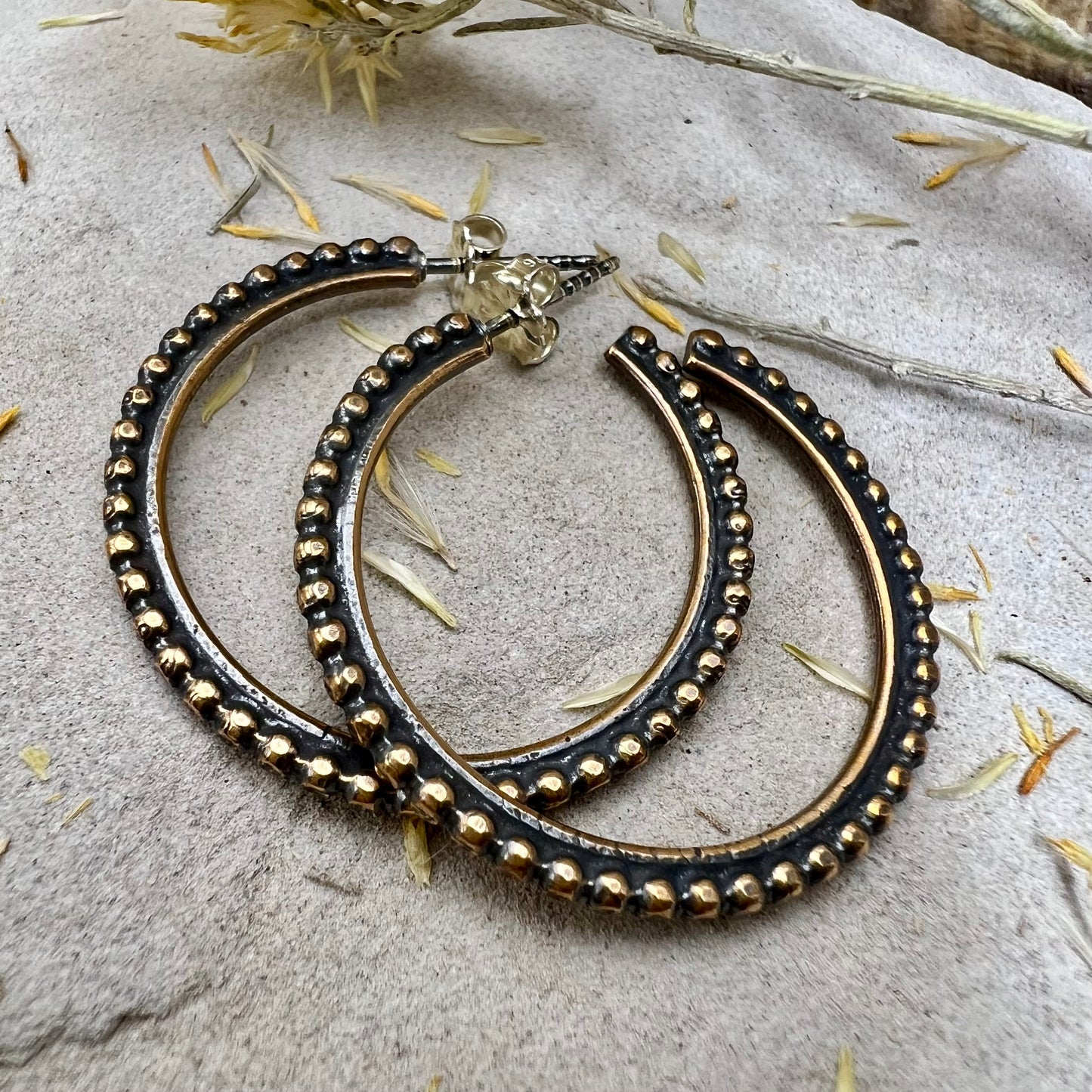 Bronze Bead Hoops