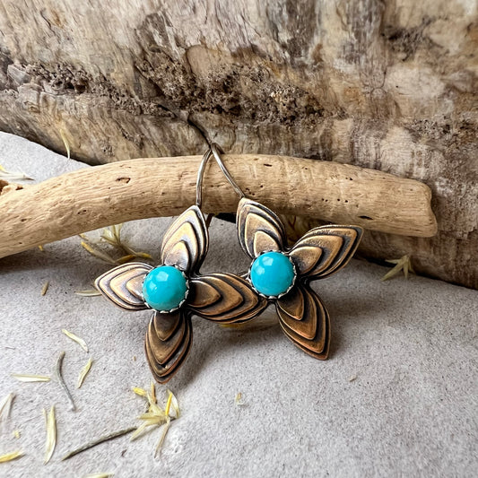 Turquoise Desert Flower Earrings