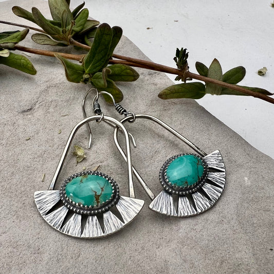 Turquoise Juniper Hoops