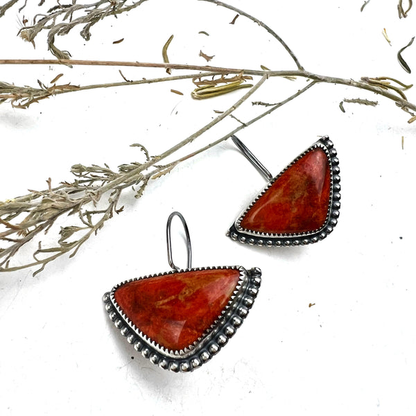 Coral Crescent Earrings
