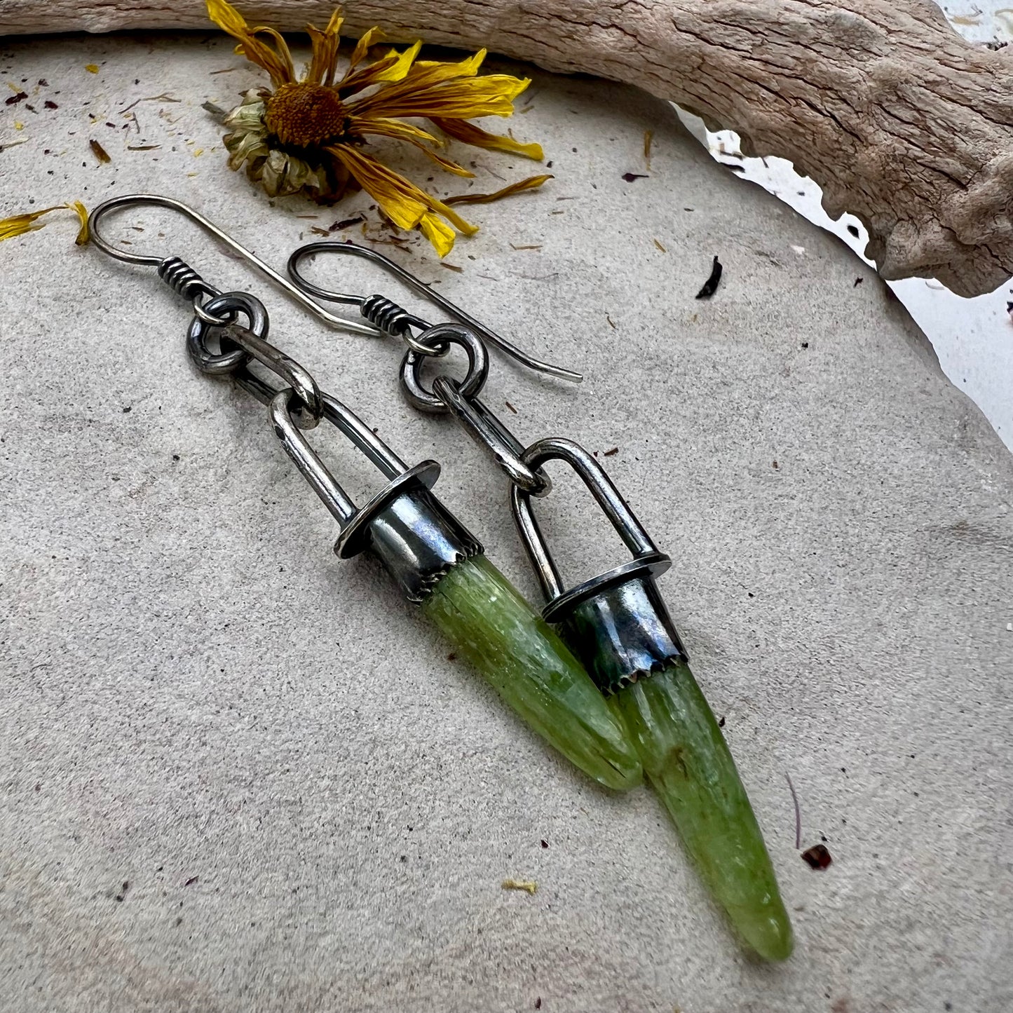 Green Kyanite Drop Earrings