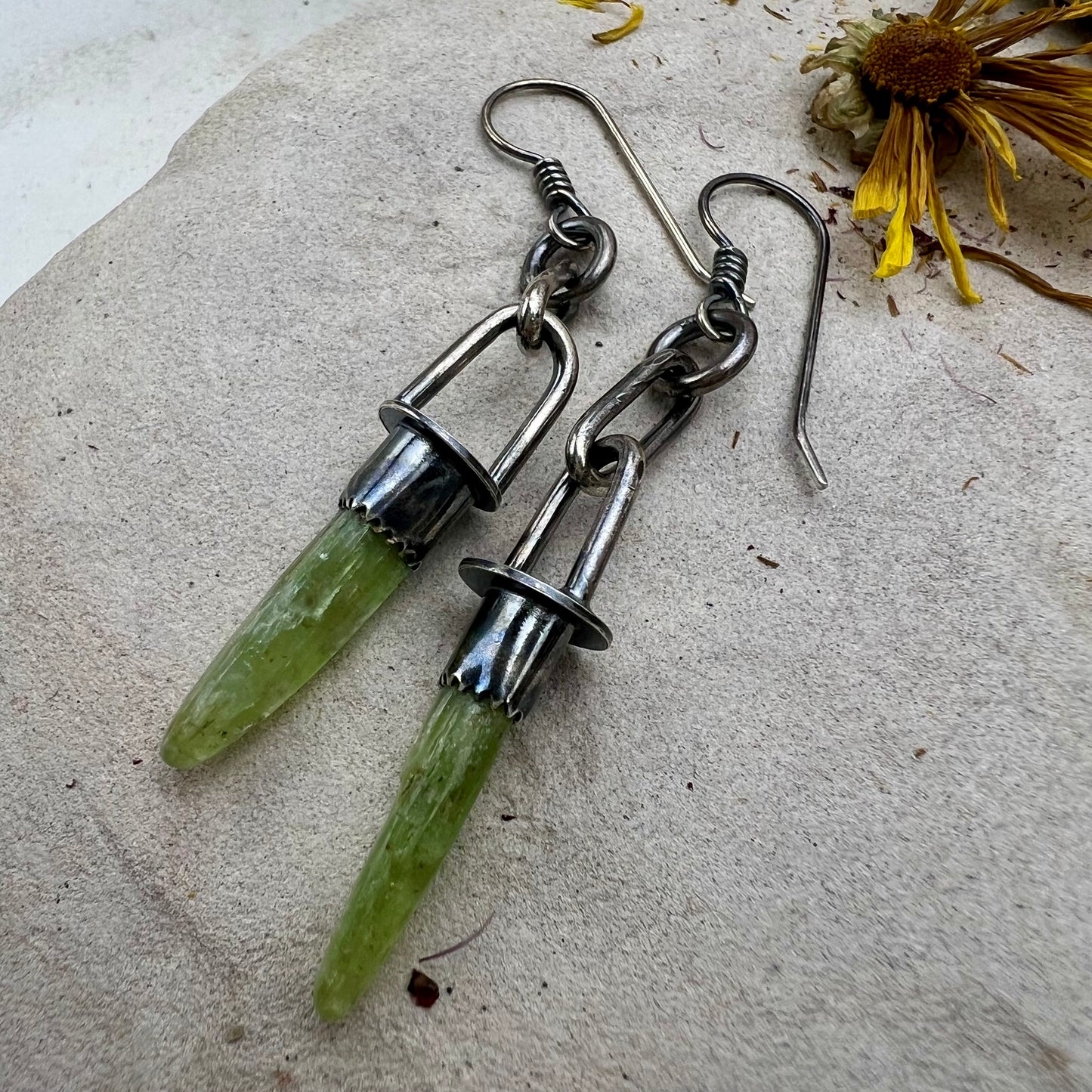Green Kyanite Drop Earrings