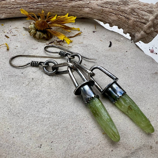Green Kyanite Drop Earrings
