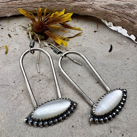 Mother of Pearl Hoop Earrings