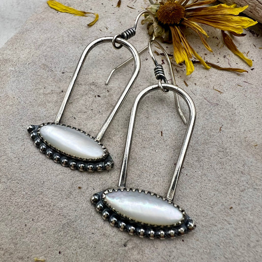 Mother of Pearl Hoop Earrings