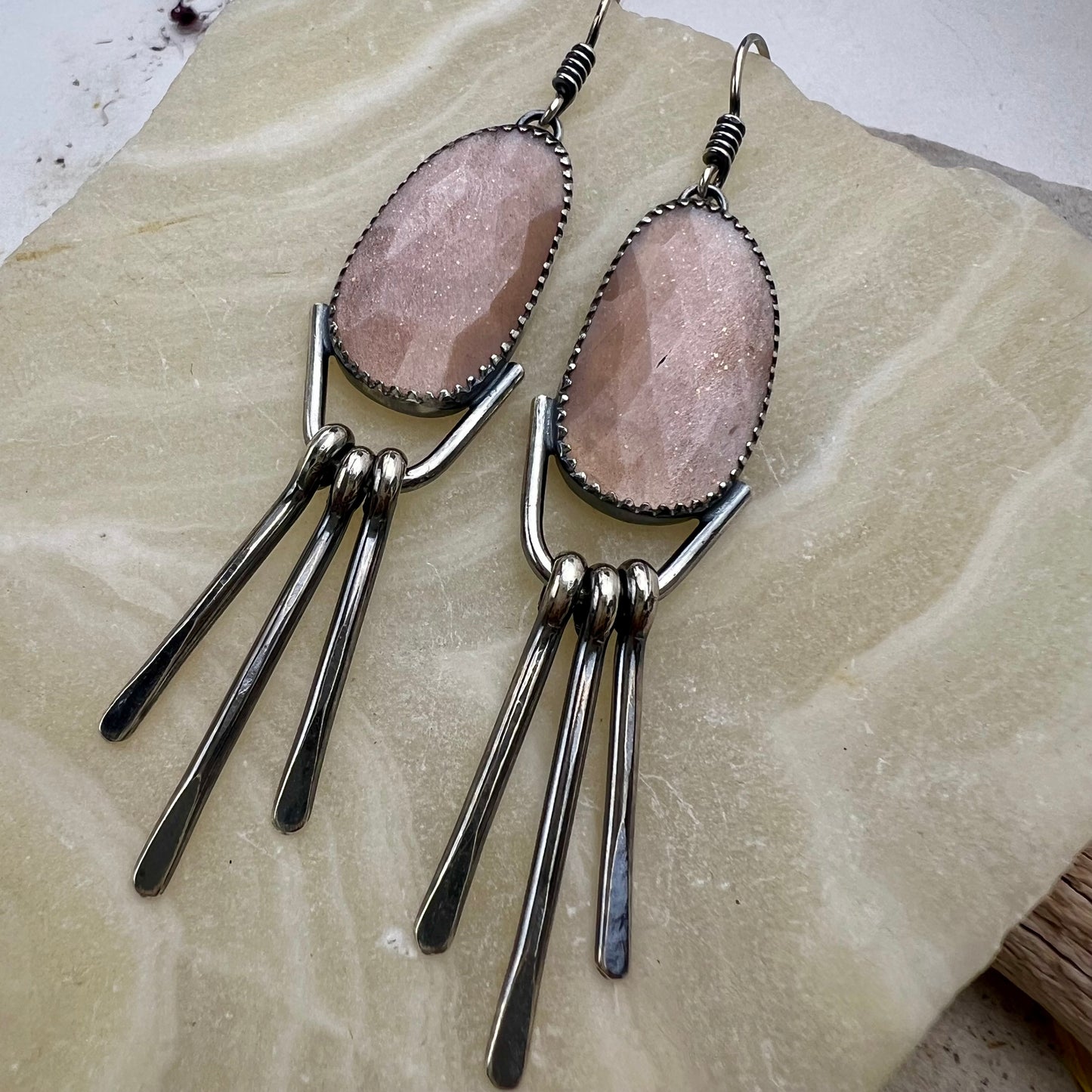 Peach Moonstone Cascadia Earrings