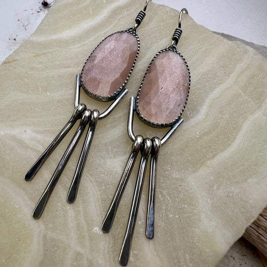Peach Moonstone Cascadia Earrings