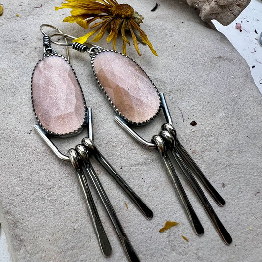 Peach Moonstone Cascadia Earrings