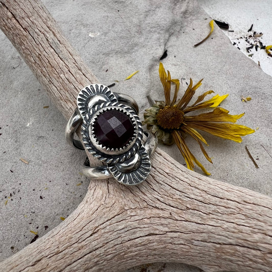 Rose Cut Ruby Ring
