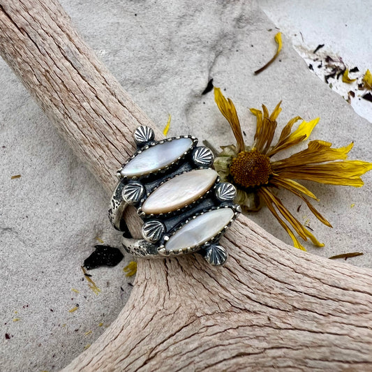 Triple Mother of Pearl Ring