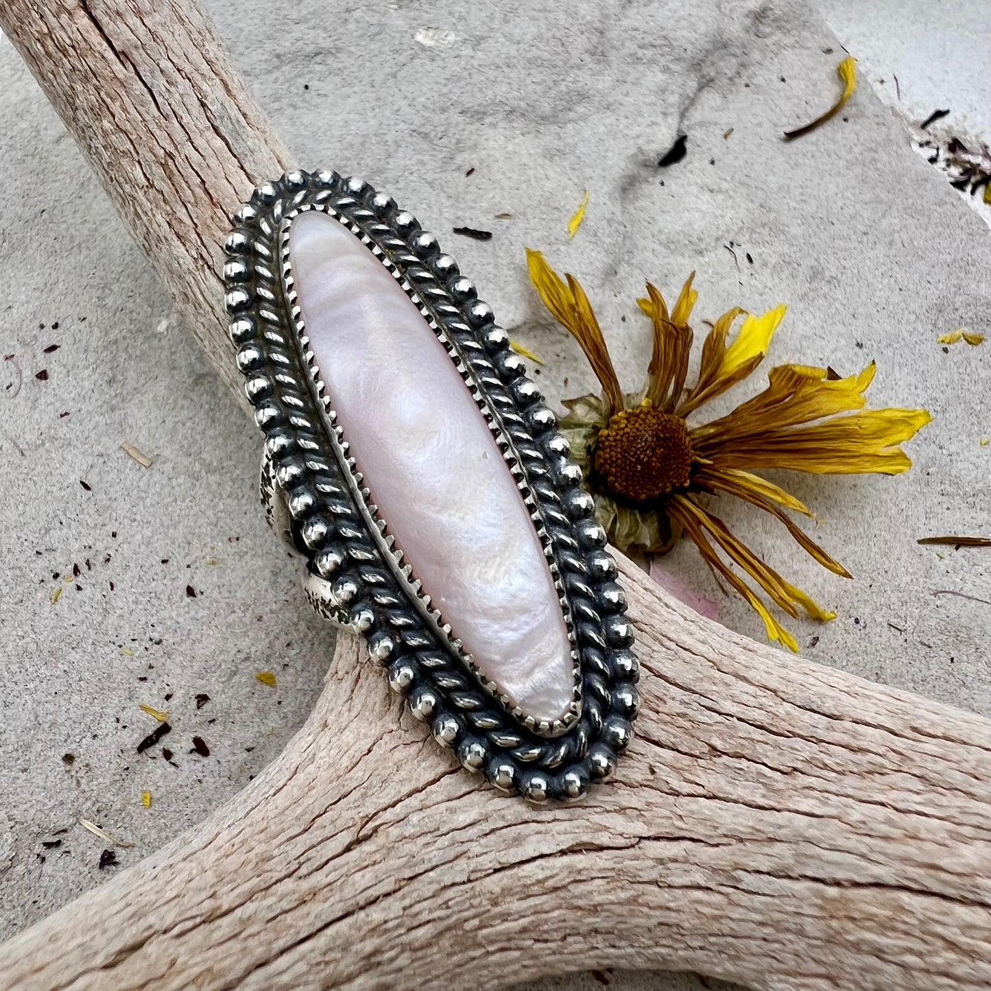 Mother of Pearl Statement Ring