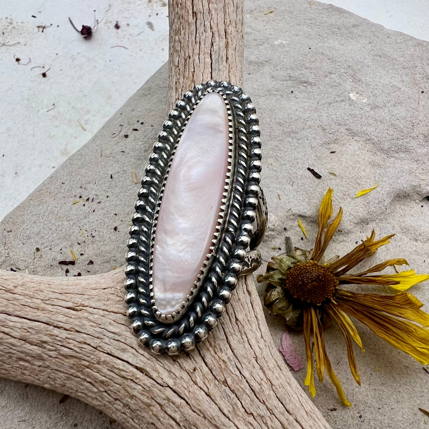 Mother of Pearl Statement Ring