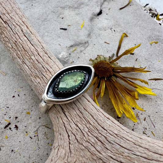 Labradorite Shadowbox Ring