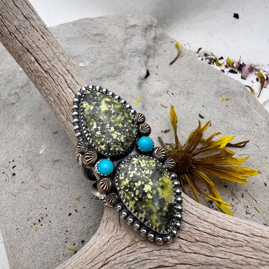 Double Ocean Jasper Statement Ring