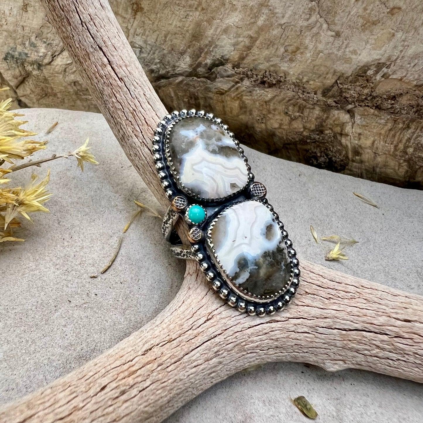Crazy Lace Agate Statement Ring