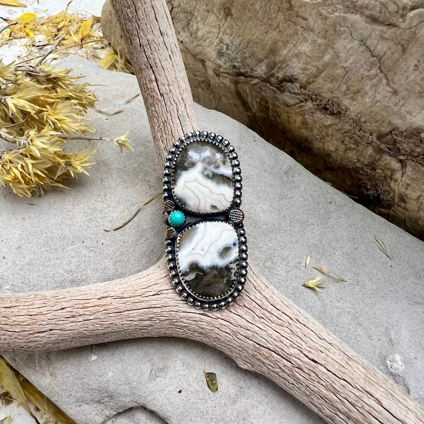 Crazy Lace Agate Statement Ring