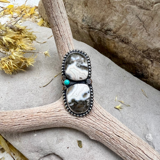 Crazy Lace Agate Statement Ring