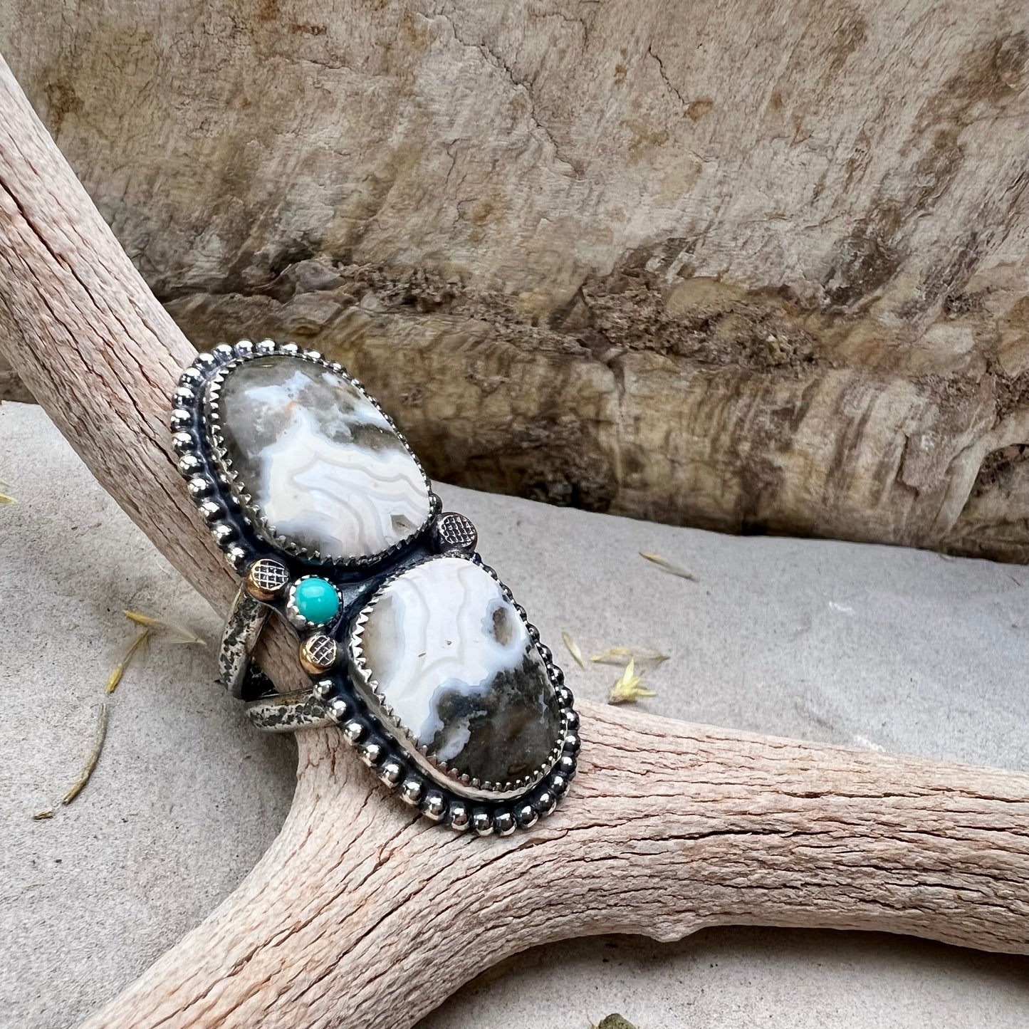 Crazy Lace Agate Statement Ring