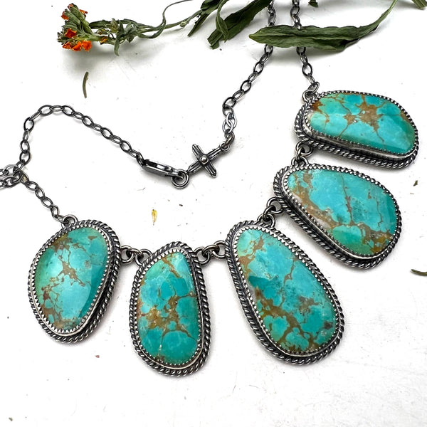 Linked Kingman Turquoise Necklace